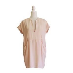 TOBI Current Affairs Cocoon Blush Shift Dress With Front Pockets Size Medium